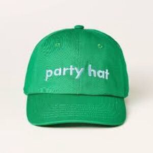 NWT Kate Spade Green Party Hat 100% cotton one size adjustable